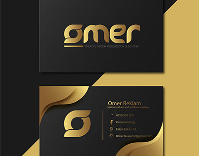 business card design for omer reklam