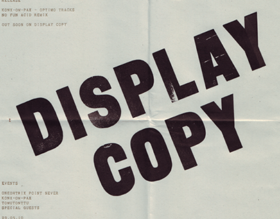 Display Copy - Oneohtrix Point Never / Gescom - 2010