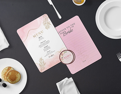 Menu, Letters and Coaster Designs for a Luncheon
