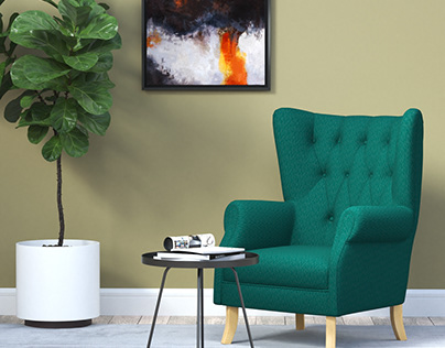 Finlay Wingback Chair Lifestyle Product Render