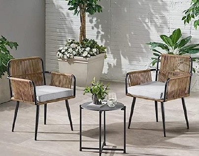 Outdoor Elegance: 2-Seated Chair with Table Set