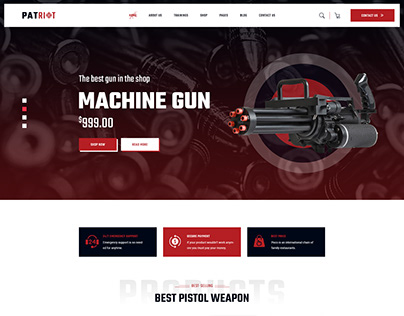 Gun Shop -- PSD Website Landing Page