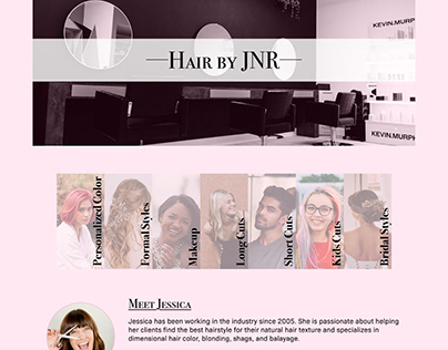 JNR Hair Web Mockup for Hair Stylist