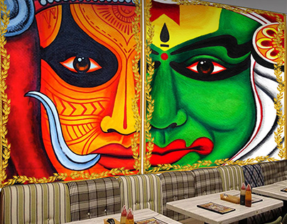 God and Devil...Photo Wall for South Indian Restaurant