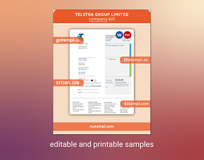 Telstra Group Limited utility business bill template