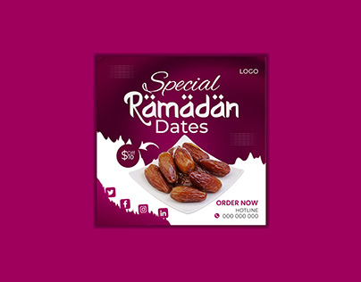 simple social media post for Ramadan Dates design