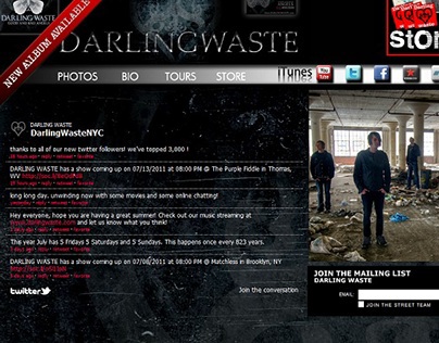 Web Design - Band Site - Darling Waste