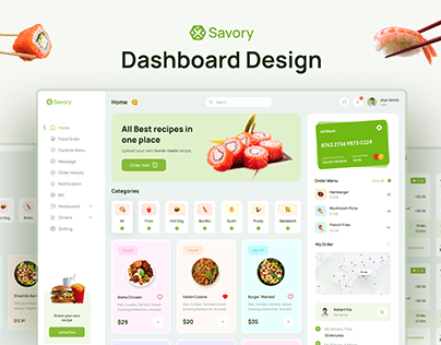 Food Dashboard Home Page Design