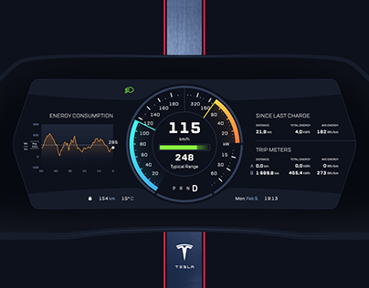 UI: Electric car dashboard concept