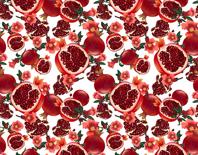 Botanical and pomegranate pattern