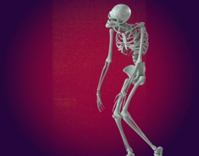 White Skeleton Walking