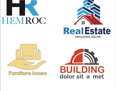 Real estate logos group, factories and furniture