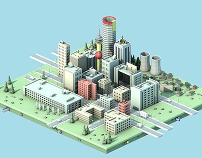 Low poly South African cities