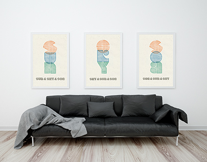 Three posters in vintage style