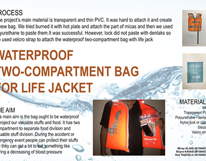 WATERPROOF TWO-COMPARTMENT BAG FOR LIFE JACKET