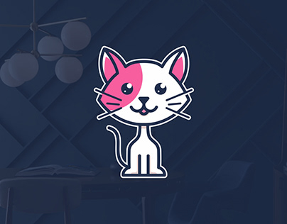 Cute Cat Kitten Mascot Logo