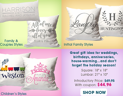 Personalized Pillows Email Design