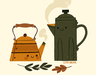 Tea Pot Friends (Illustration & Pattern)