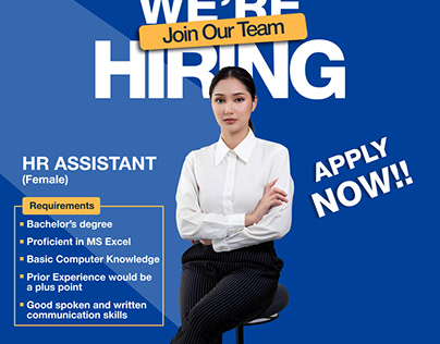 Hiring Poster For HR Recruitment | Graphic Design