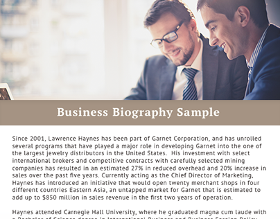 Business Biography Sample