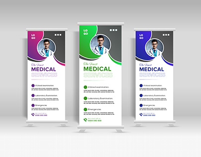 Medical and healthcare roll-up banner design