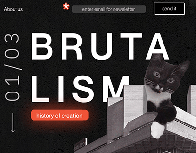 Landing page history of the brutalism style creation