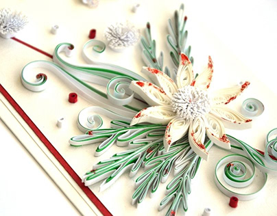 White Christmas Quilling card
