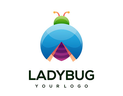 Ladybug logo colorful illustration