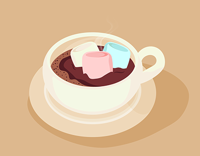 Чашка какао с маршмеллоу