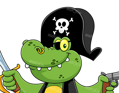 Pirate Crocodile Cartoon Character