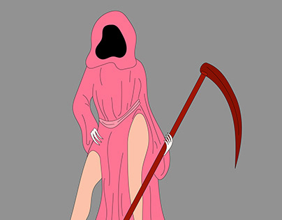 Girl death with a scythe