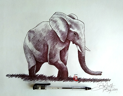 Elephant pen art!