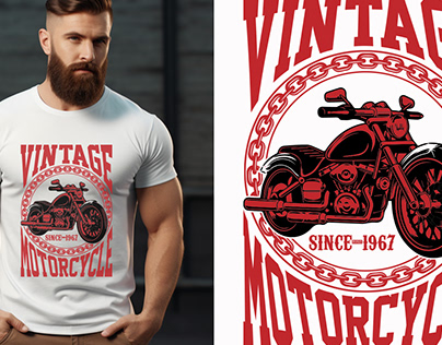 Vintage Motorcycle T Shirt Design