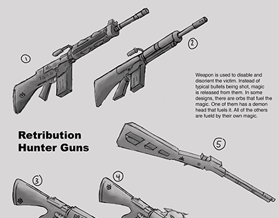 Weapon Concept Art - Retribution Hunter Guns