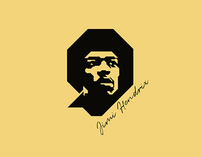 Jimmy Hendrix / Face Logo / Flat Logo