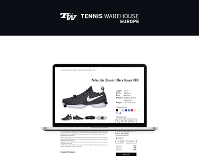 Tennis Warehouse E-Shop Redesign | Student Project