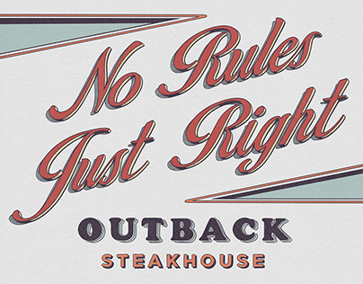 No rules just right, for 'OUTBACK'