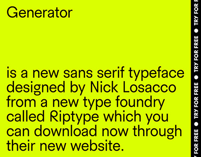 Generator Free Typeface