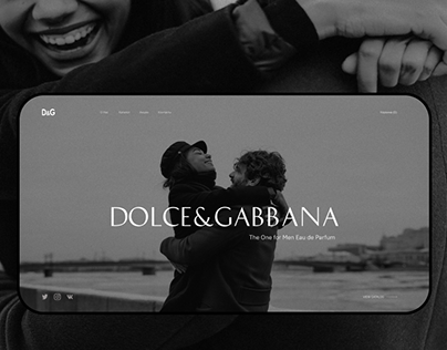 Landing page for D&G Perfume