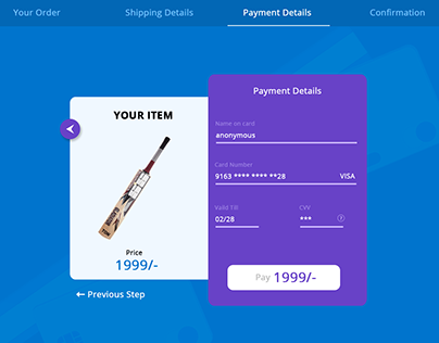 Online Payment Checkout Layout design