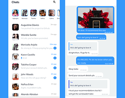 A 2 - Screen Messaging Mobile App