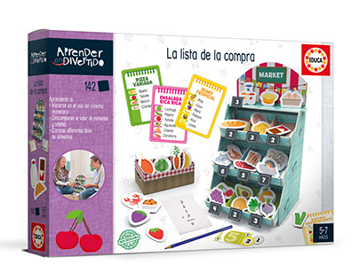 Content and packaging design for an educational game.