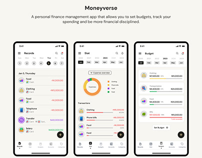 Moneyverse - A personal finance management app.