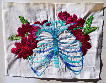 Ribcage embroidery