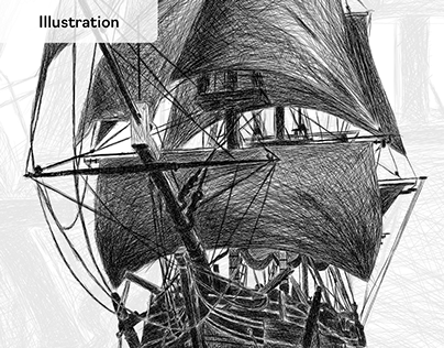 Pirate ship | line illustration