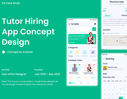 Tutor Hiring App Design Concept