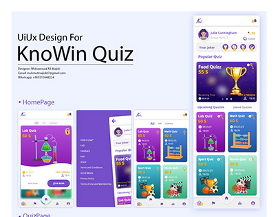 UiUx Design For KnoWin Quiz Application