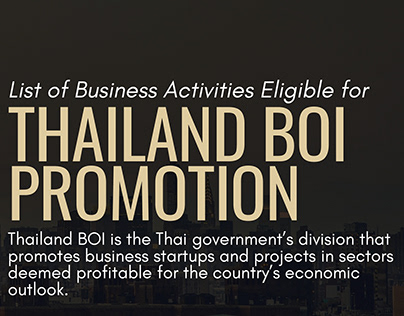 Business Activities Eligible For BOI Promotion