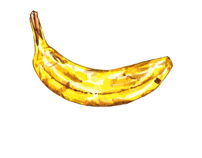 Banana Watercolor Illustration