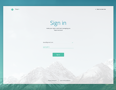 StayIN sign-in page